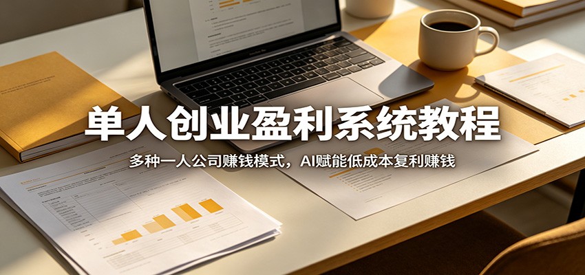 单人创业盈利系统教程：多种一人公司赚钱模式，AI赋能低成本复利赚钱-明楼资源站