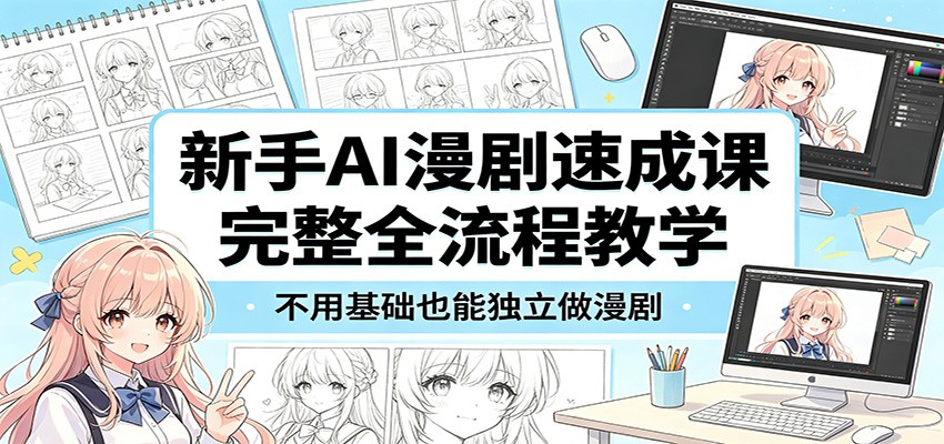 新手AI漫剧速成课：完整全流程教学，不用基础也能独立做漫剧-明楼资源站