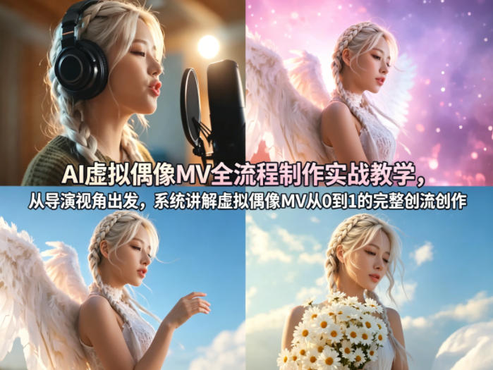 AI虚拟偶像MV全流程制作实战教学，从导演视角出发，系统讲解虚拟偶像MV从0到1的完整创作流程-明楼资源站