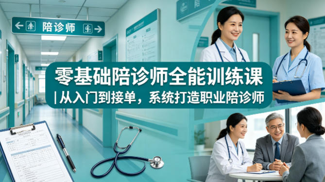 零基础陪诊师全能训练课｜从入门到接单，系统打造职业陪诊师-明楼资源站