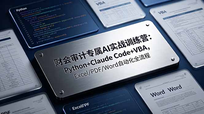 财会审计专属 AI实战训练营-更新：Python+Claude Code+VBA，Excel/PDF/Word自动化全流程-明楼资源站
