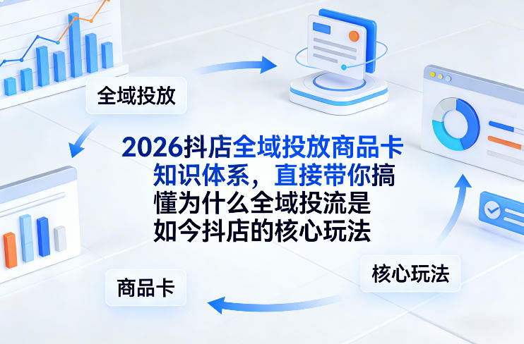 2026抖店全域投放商品卡知识体系，直接带你搞懂为什么全域投流是如今抖店的核心玩法-明楼资源站