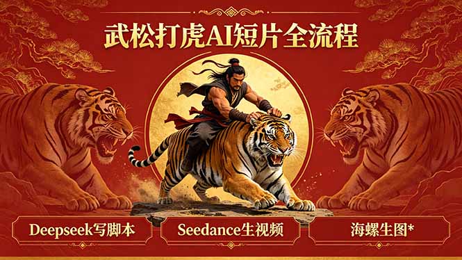 武松打虎AI短片全流程：Deepseek写脚本+Seedance生视频+海螺生图-明楼资源站