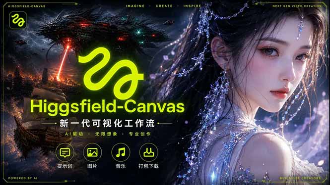 Higgsfield Canvas AI视频制作详解，节点式工作流搭建，重构新式视频创作完整教程-明楼资源站