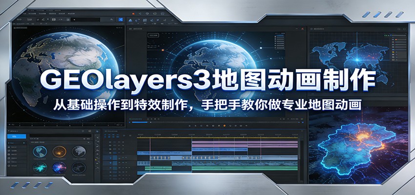 GEOlayers3地图动画制作：从基础操作到特效制作，手把手教你做专业地图动画-明楼资源站