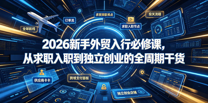 2026新手外贸入行必修课，从求职入职到独立创业的全周期干货-明楼资源站