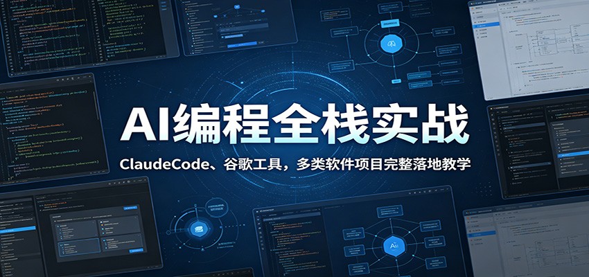 AI编程全栈实战：ClaudeCode、谷歌工具，多类软件项目完整落地教学-明楼资源站