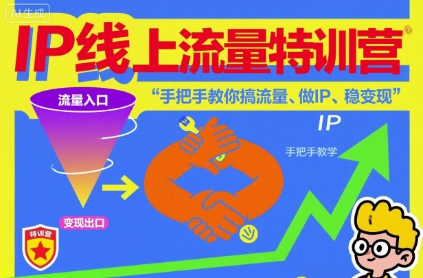 IP线上流量特训营，手把手教你搞流量、做IP、稳变现-明楼资源站