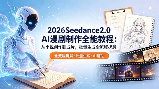 2026Seedance2.0 AI制作全能教程：从小说创作到成片，批量生成全流程拆解-明楼资源站