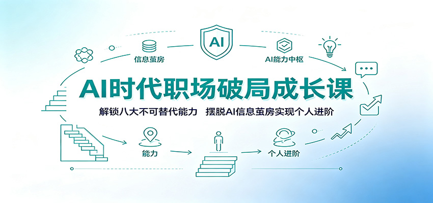 AI时代职场破局成长课：解锁八大不可替代能力，摆脱AI信息茧房实现个人进阶-明楼资源站