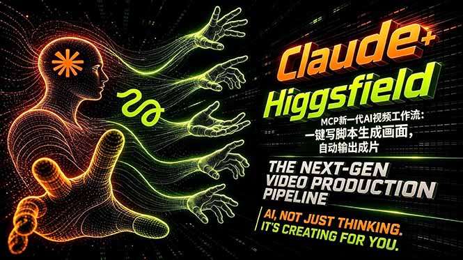 Claude+Higgsfield MCP新一代AI视频工作流：一键写脚本生成画面，自动输出成片-明楼资源站