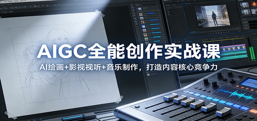 AIGC全能创作实战课：AI绘画+影视视听+音乐制作，打造内容核心竞争力-明楼资源站