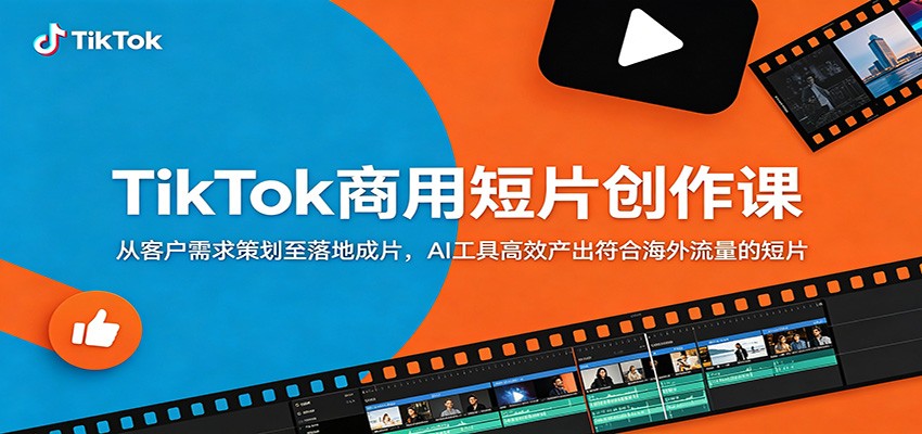 TikTok商用短片创作课：从客户需求策划至落地成片，AI工具高效产出符合海外流量的短片-明楼资源站