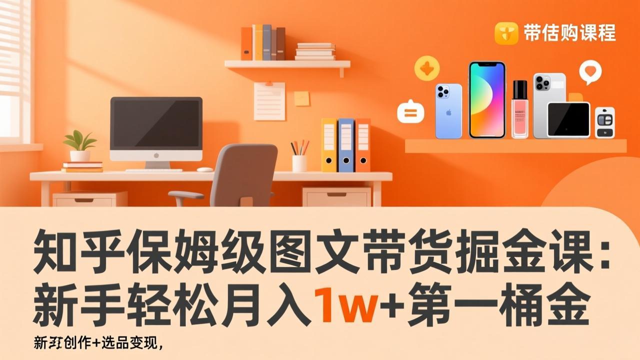 知乎保姆级图文带货掘金课：账号打造+爆文创作+选品变现，新手轻松月入1w+第一桶金-明楼资源站