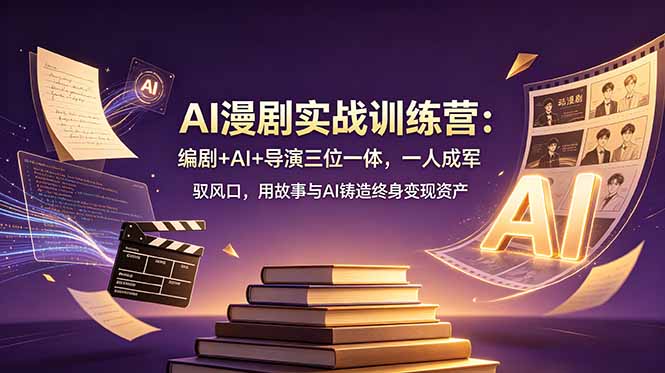 AI漫剧实战训练营：编剧+AI+导演三位一体，一人成军 驭风口，用故事与AI铸造终身变现资产-明楼资源站