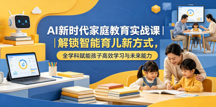 AI新时代家庭教育实战课｜解锁智能育儿新方式，全学科赋能孩子高效学习与未来能力-明楼资源站