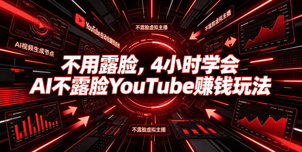 不用露脸，4小时学会AI不露脸YouTube賺钱玩法【原创双语字幕】-明楼资源站