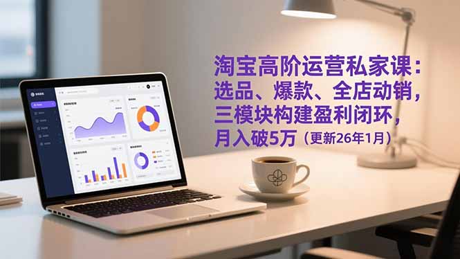 淘宝高阶运营私家课：选品、爆款、全店动销，三模块构建盈利闭环，月入破5万(更新26年1月-明楼资源站