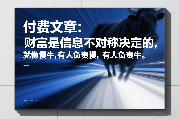 付费文章：财富是信息不对称决定的，就像慢牛，有人负责慢，有人负责牛-明楼资源站