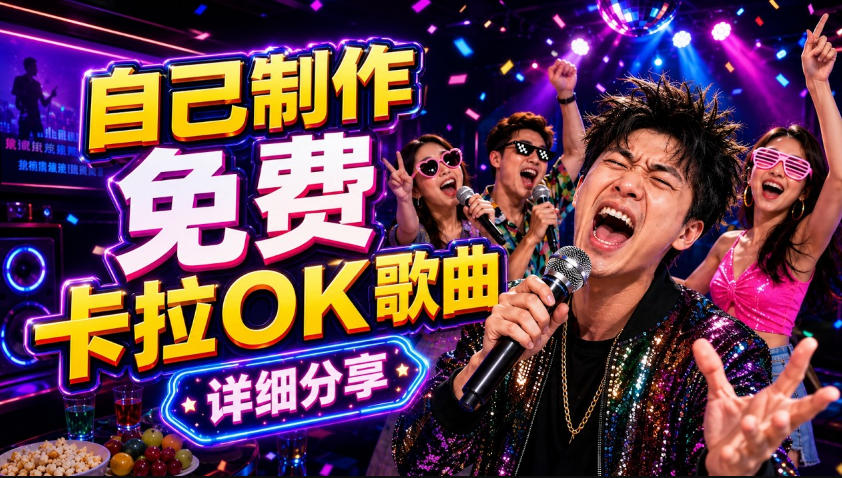 零基础AI制作免费卡拉OK视频教程，从歌曲生成、音轨分离到字幕制作、视频导出，手把手教学-明楼资源站