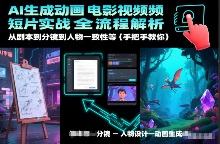 AI生成动画电影视频短片实战全流程解析，从剧本到分镜到人物一致性等手把手教你-明楼资源站