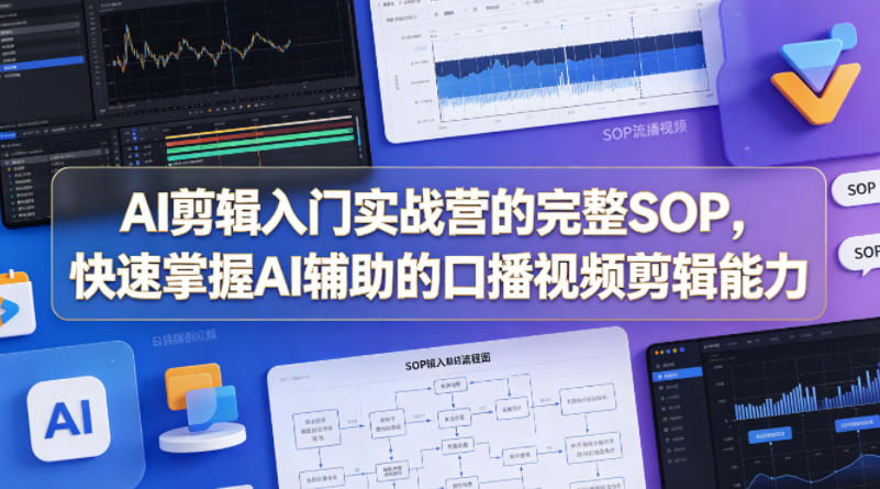 AI剪辑入门实战营的完整SOP，快速掌握AI辅助的口播视频剪辑能力-明楼资源站