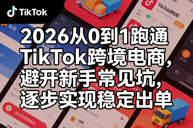 2026从0到1跑通TikTok跨境电商，避开新手常见坑，逐步实现稳定出单-明楼资源站