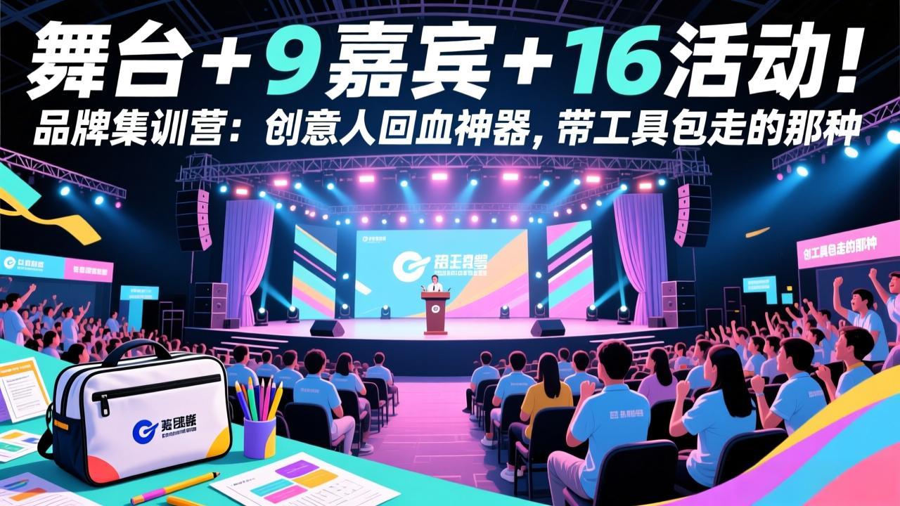 舞台 + 9 嘉宾 + 16 活动！品牌集训营：创意人回血神器，带工具包走的那种-明楼资源站