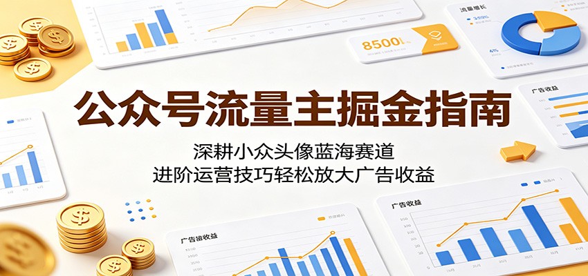 公众号流量主掘金指南：深耕小众头像蓝海赛道，进阶运营技巧轻松放大广告收益-明楼资源站