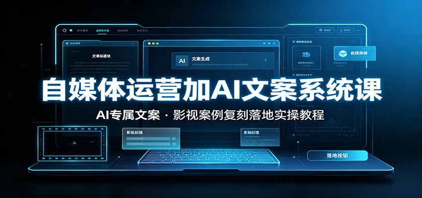 自媒体运营加AI文案系统课：：AI专属文案，影视案例复刻落地实操教程-明楼资源站