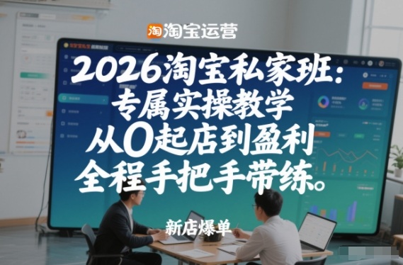 2026淘宝私家班：专属实操教学，从0起店到盈利，全程手把手带练(更新26年2月)-明楼资源站