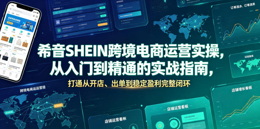 希音SHEIN跨境电商运营实操，从入门到精通的实战指南，打通从开店、出单到稳定盈利完整闭环-明楼资源站