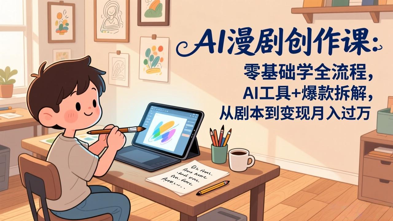 AI漫剧创作课：零基础学全流程，AI工具+爆款拆解，从剧本到变现月入过万-明楼资源站