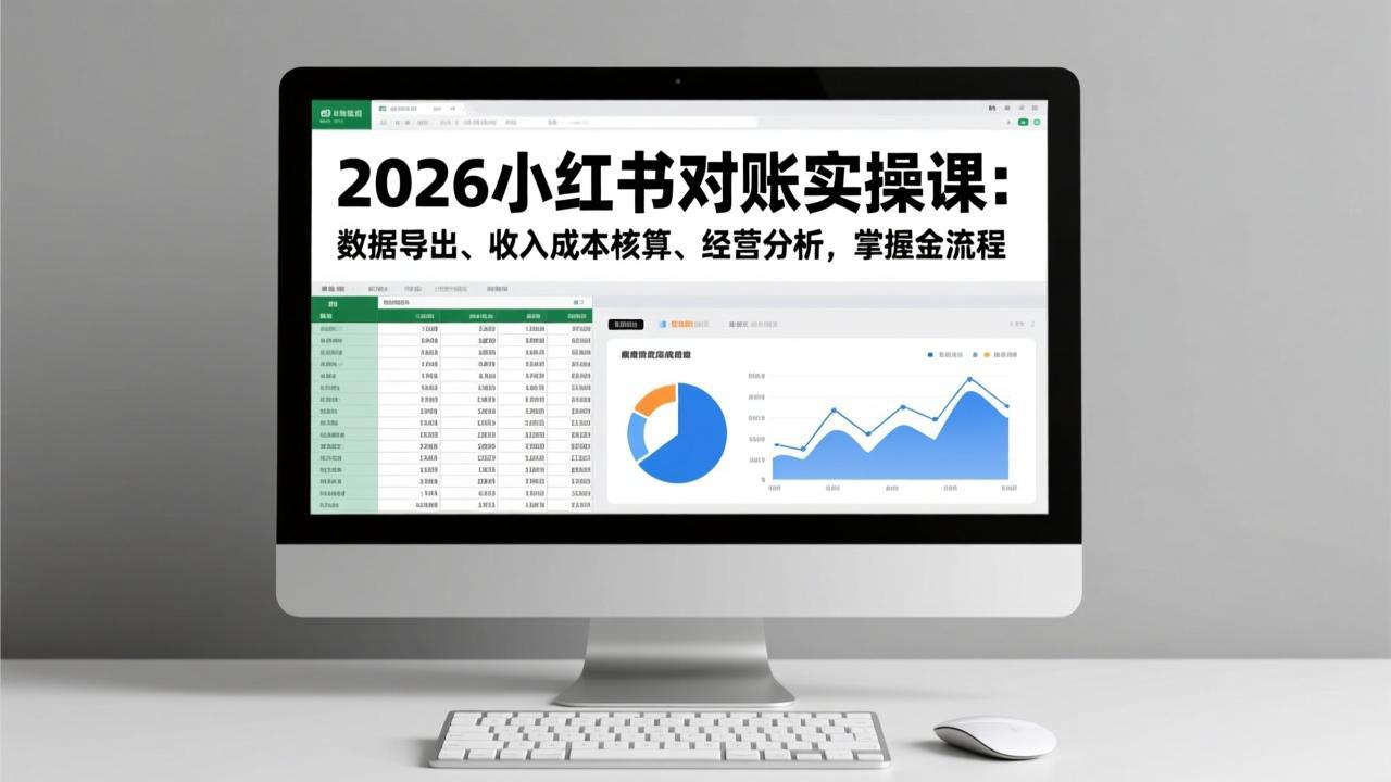2026小红书对账实操课：数据导出、收入成本核算、经营分析，掌握全流程-明楼资源站