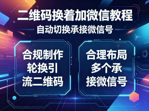 二维码换着加微信教程，自动切换承接微信号，合规制作轮换引流二维码，合理布局多个承接微信号-明楼资源站