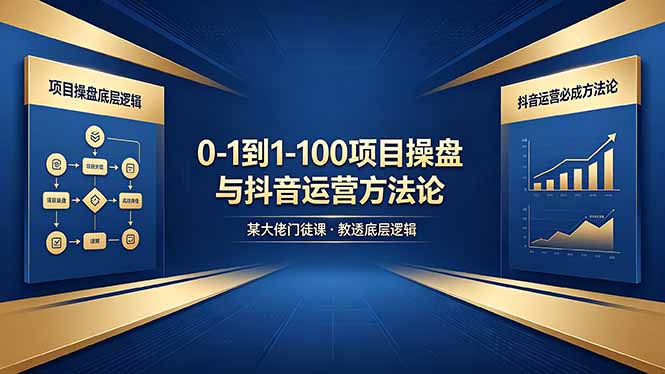 0-1到1-100怎么建？某大佬门徒课教透项目操盘底层逻辑+抖音运营必成方法论-明楼资源站