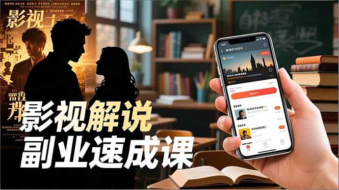 Tk影视解说副业速成课，软件安装、全流程实操、爆款预设，新手两周变现-明楼资源站