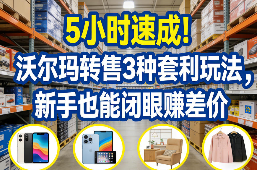 5小时速成！沃尔玛转售3种套利玩法，新手也能闭眼賺差价-明楼资源站