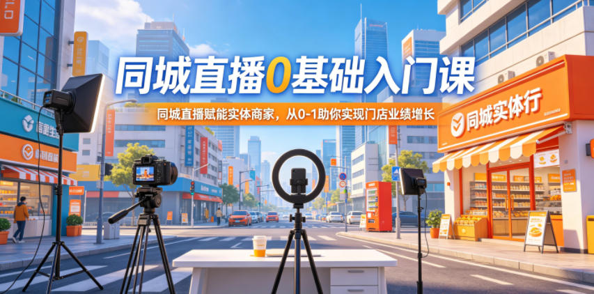 同城直播0基础入门课，同城直播赋能实体商家，从0-1助你实现门店业绩增长-明楼资源站