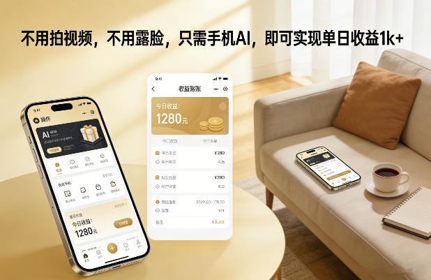 不用拍视频，不用露脸，只需手机AI，即可实现单日收益1k+【揭秘】-明楼资源站