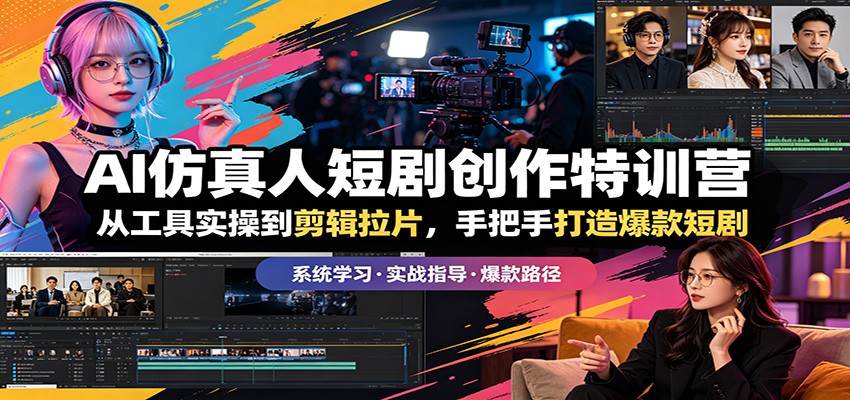 AI仿真人短剧创作特训营：从工具实操到剪辑拉片，手把手打造爆款短剧-明楼资源站