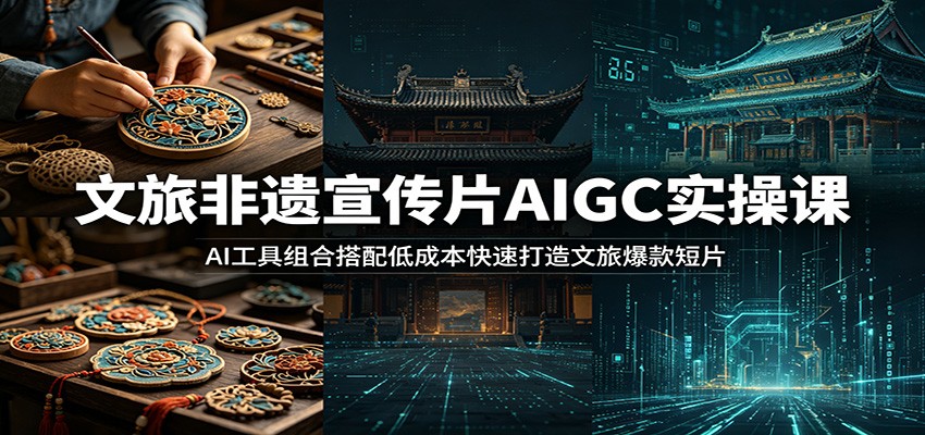 文旅非遗宣传片AIGC实操课：AI工具组合搭配低成本快速打造文旅爆款短片-明楼资源站