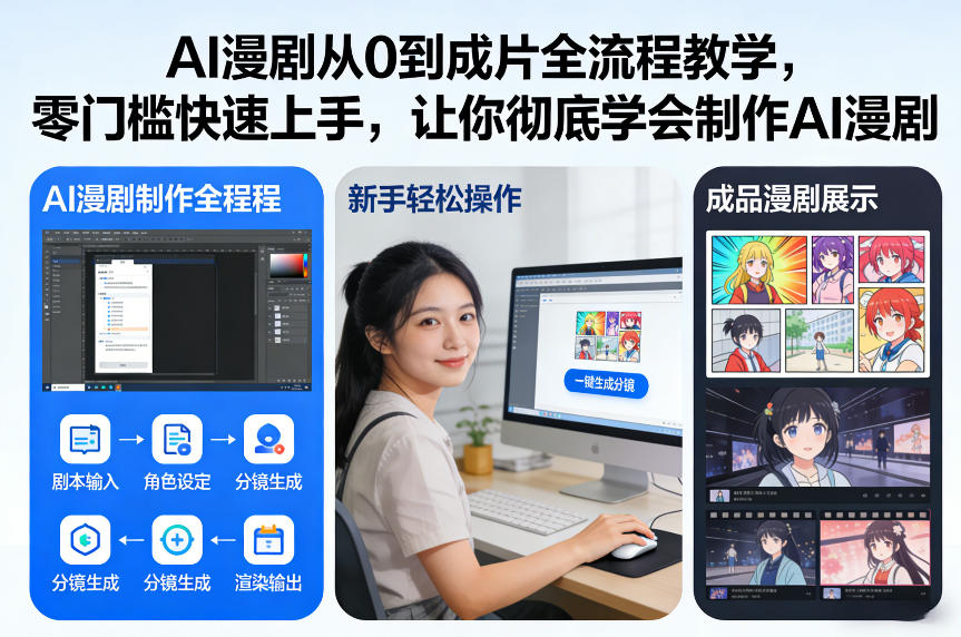 AI漫剧从0到成片全流程教学，零门槛快速上手，让你彻底学会制作AI漫剧【保姆级教程】-明楼资源站