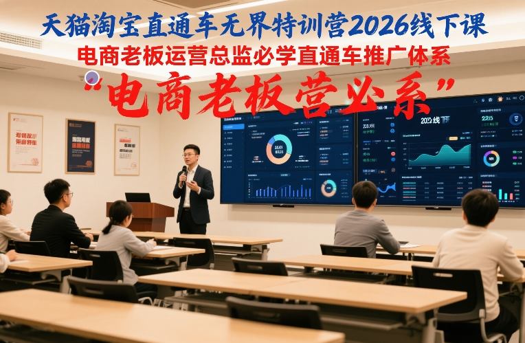 天猫淘宝直通车无界特训营2026线下课，电商老板运营总监必学直通车推广体系-明楼资源站
