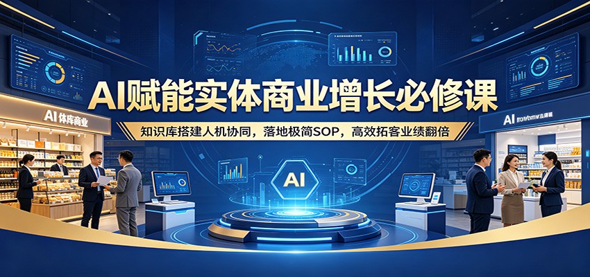 AI赋能实体商业增长必修课：知识库搭建人机协同，落地极简SOP，高效拓客业绩翻倍-明楼资源站