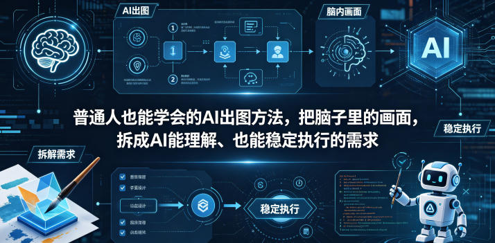 普通⼈也能学会的AI出图⽅法，把脑子里的画面，拆成AI能理解、也能稳定执行的需求【文档】-明楼资源站