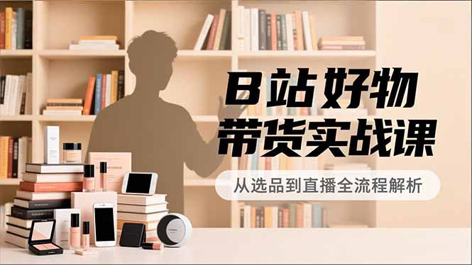 B站好物带货实战课，账号定位、选品拍摄、运营变现，全流程教学，实现UP主月入过万-明楼资源站