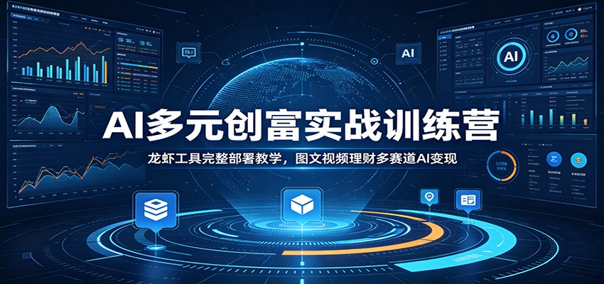 AI多元创富实战训练营：龙虾工具完整部署教学，图文视频理财多赛道AI变现-明楼资源站