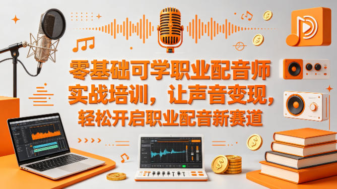 零基础可学职业配音师实战培训，让声音变现，轻松开启职业配音新赛道-明楼资源站