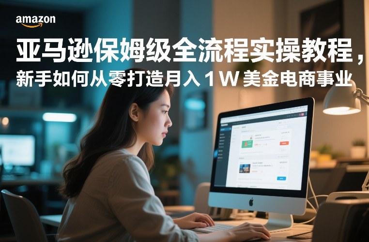 亚马逊保姆级全流程实操教程，新手如何从零打造月入1W美金电商事业-明楼资源站